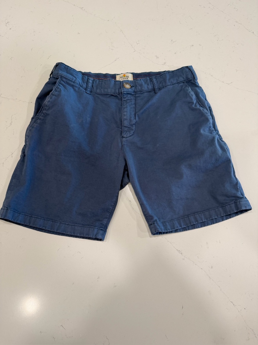 Marine Layer Men’s Navy Flat Front Shorts - 32